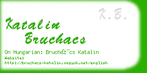 katalin bruchacs business card